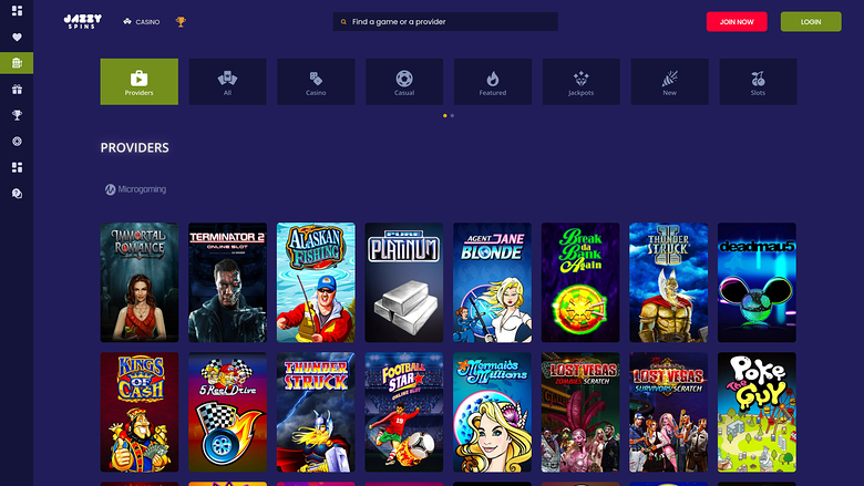 Jazzy Spins Casino Desktop Game Developers
