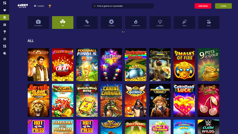 Jazzy Spins Casino Desktop Games