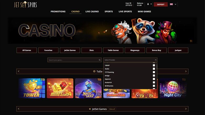 JetSetSpins Casino Desktop Game Developers