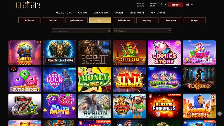 JetSetSpins Casino Desktop Games