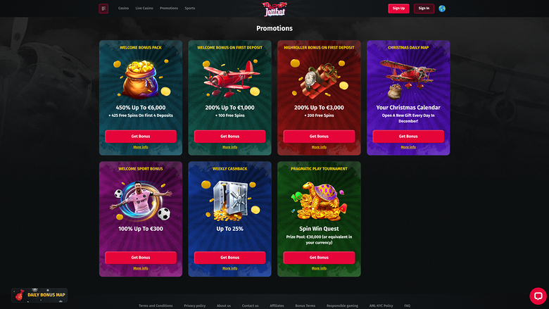 Jettbet Casino Desktop Promotions