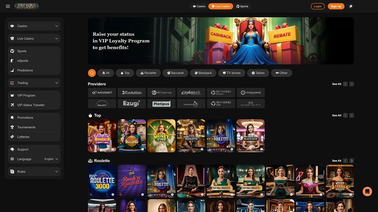 Joy Casino Desktop Live Dealer
