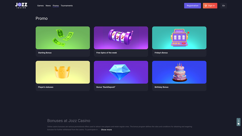 Jozz Casino Desktop Promotions