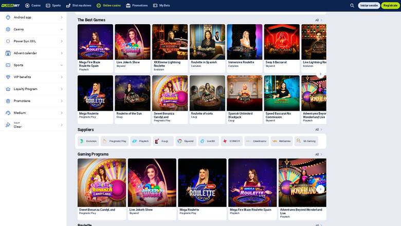 Live page screenshot of Jugabet Casino