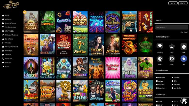 Jupiter Club Casino Desktop Games