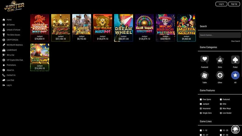 Jupiter Club Casino Desktop Jackpot