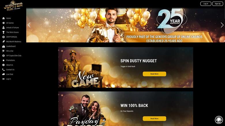 Jupiter Club Casino Desktop Promotions