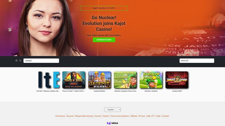 Kajot Casino Jackpot Desktop