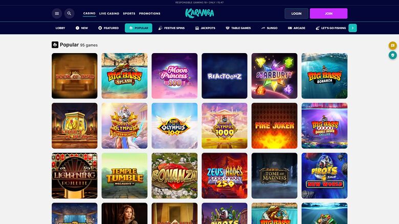 Karamba Casino Desktop Games