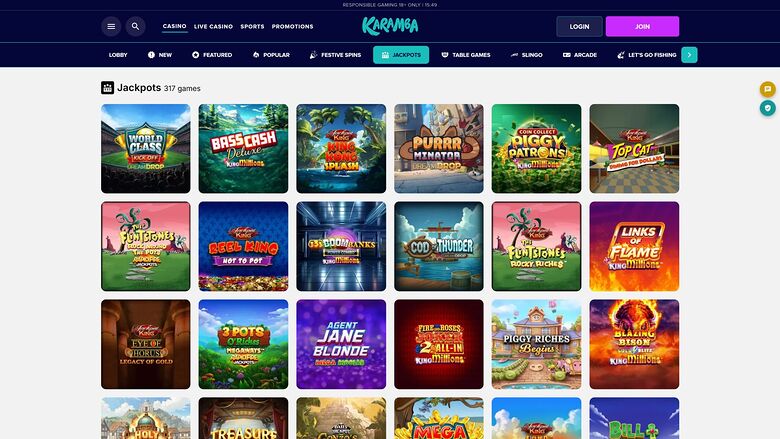 Karamba Casino Desktop Jackpot
