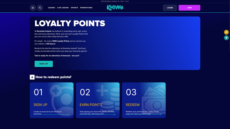 Karamba Casino Desktop VIP Program