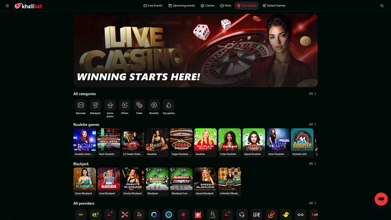 Kheli Bet Casino Desktop Live Dealer