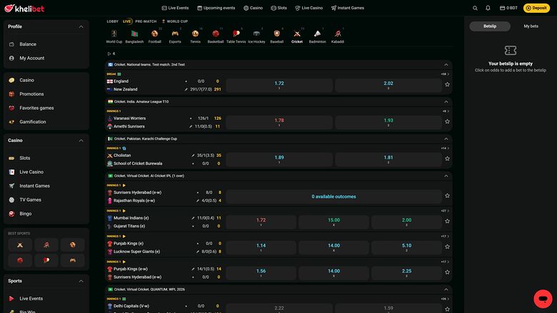 Kheli Bet Casino Desktop Sports