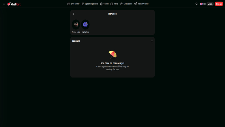 Promotions screenshot of Kheli Bet for Desktop