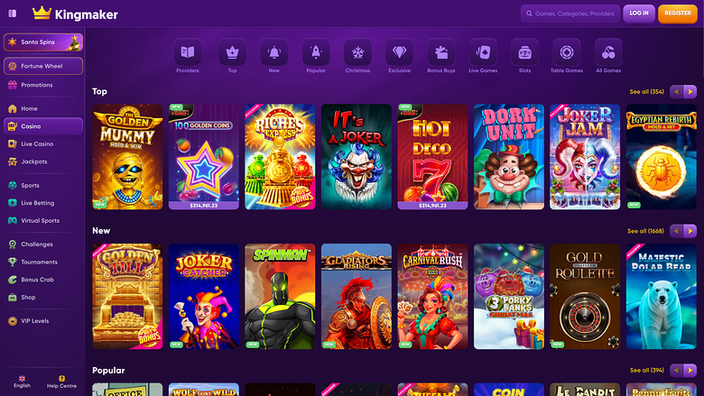 Kingmaker Casino Desktop Games