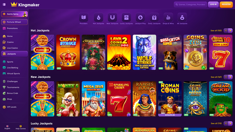 Kingmaker Casino Desktop Jackpot