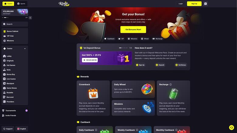 Kings Game Casino promotions page