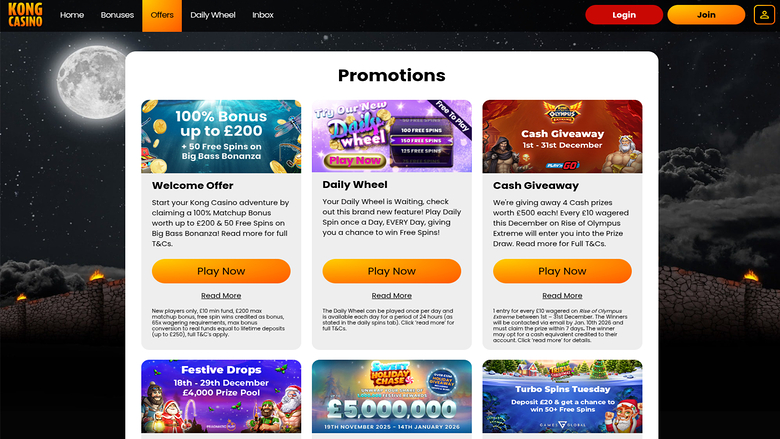 Kong Casino Desktop Promotions