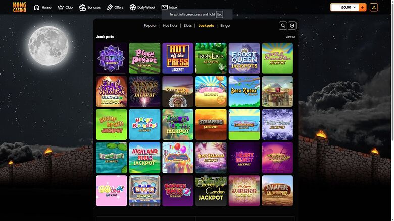 Kong Casino Desktop Jackpot