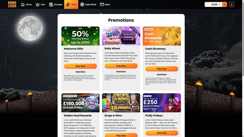 Kong Casino Desktop Promotions