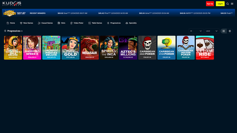 Kudos Casino Desktop Jackpot