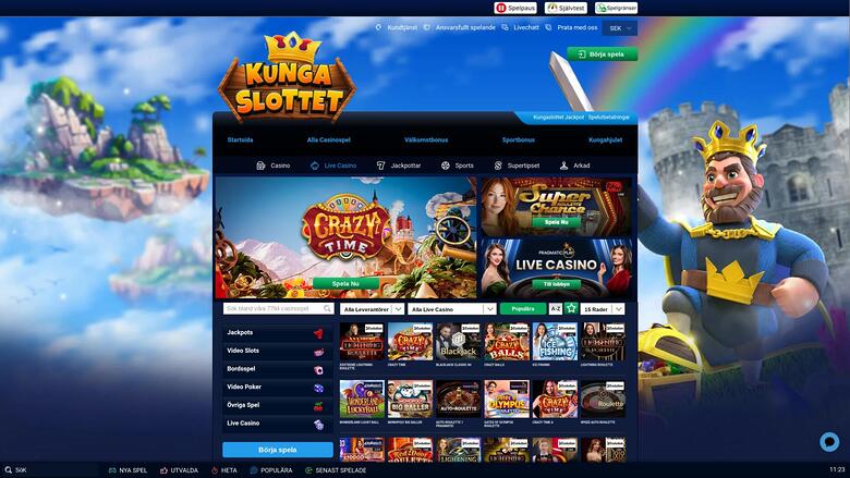 Kungaslottet Casino live dealer page