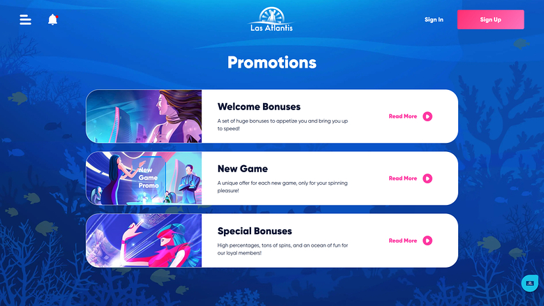 Las Atlantis Casino Desktop Promotions