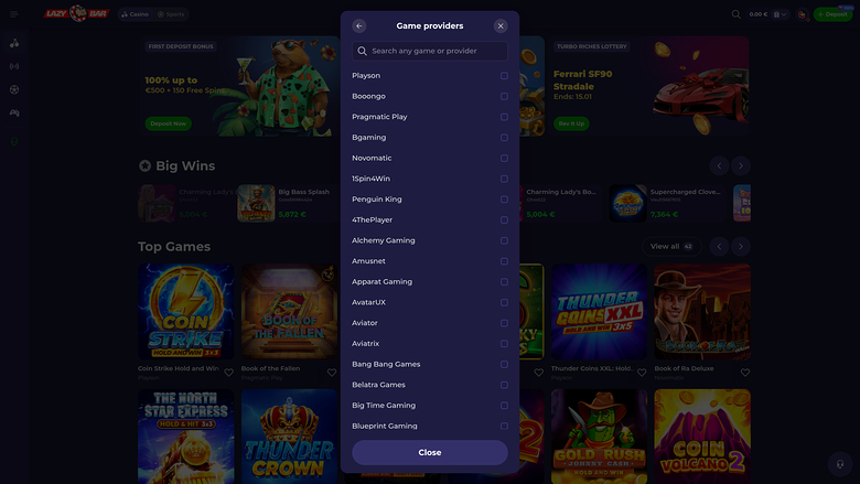 Lazybar Casino Desktop Game Developers