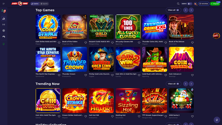 Lazybar Casino Desktop Games