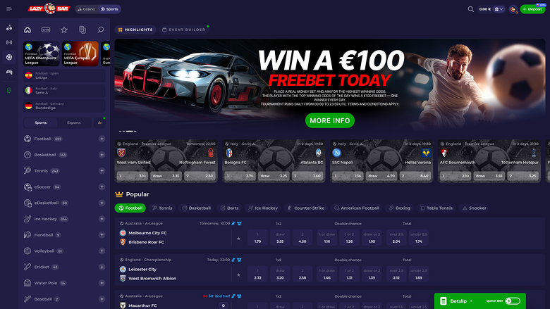 Lazybar Casino Desktop Sports