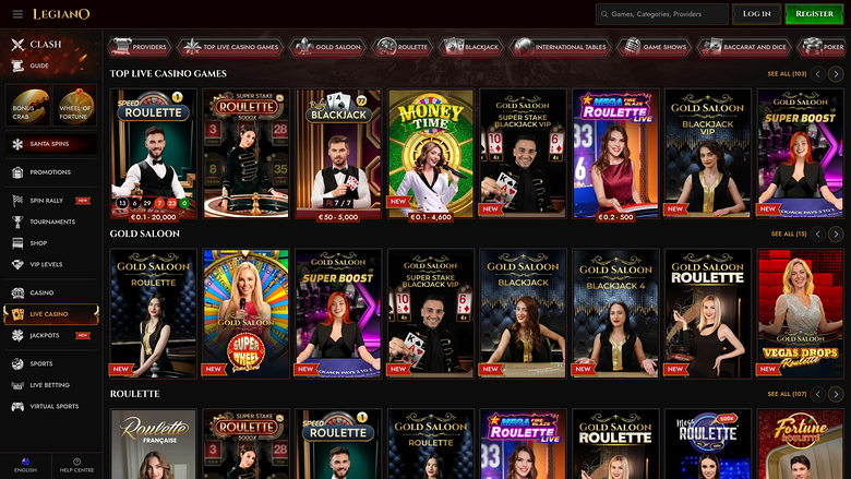 Legiano Casino Desktop Live Dealer