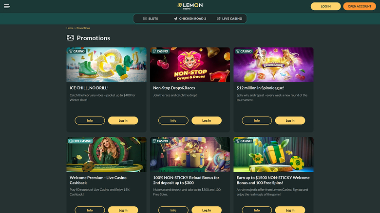 Lemon Casino Desktop Promotions