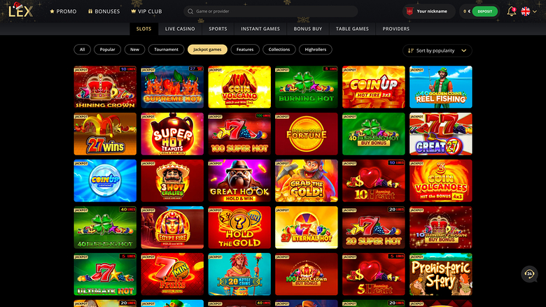 Lex Casino Desktop Jackpot