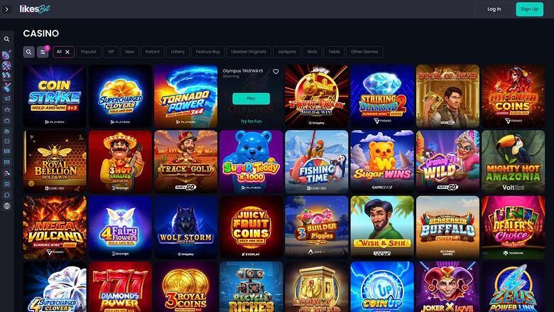 Likes.bet Casino games page