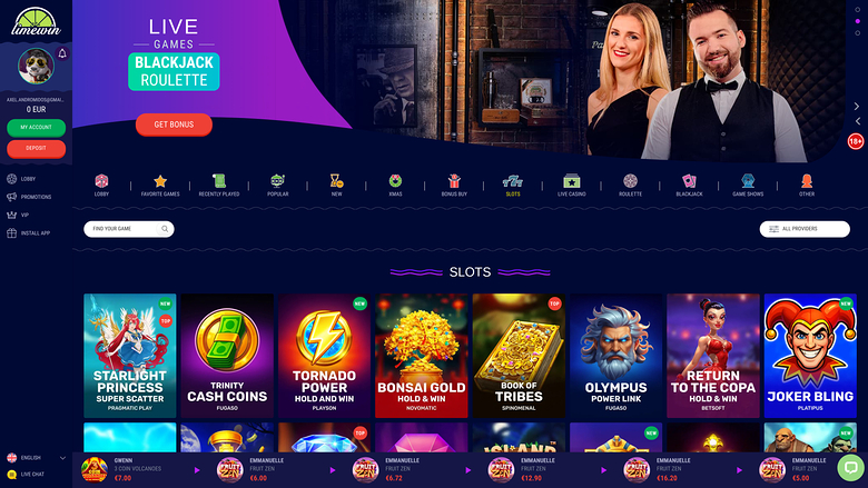 Limewin Casino Desktop Games