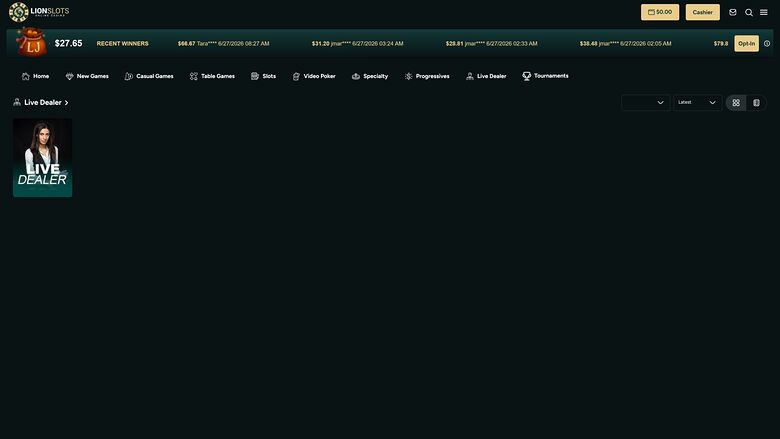 Lion Slots Casino Desktop Live Dealer