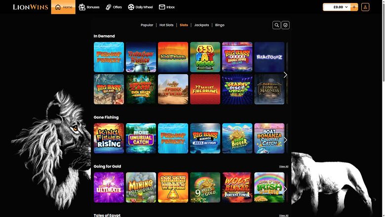 Lion Wins Casino Desktop Games