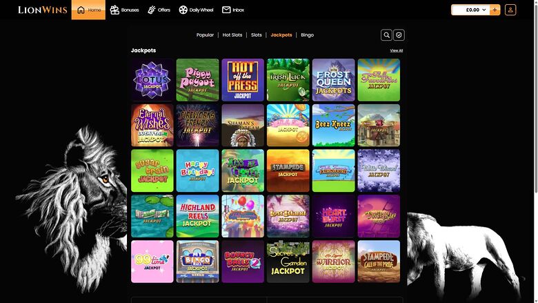 Lion Wins Casino Desktop Jackpot