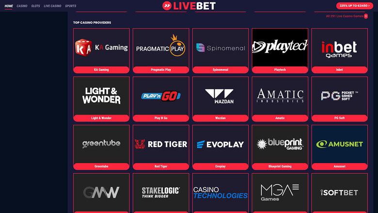 Livebet Casino Desktop Game Developers