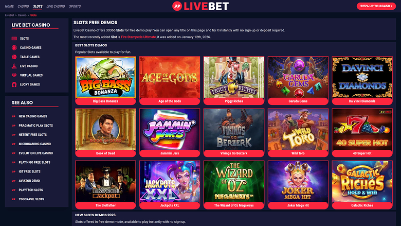Livebet Casino Desktop Games