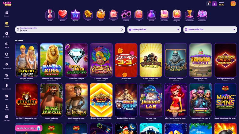 Lolly Spins Casino Desktop Jackpot