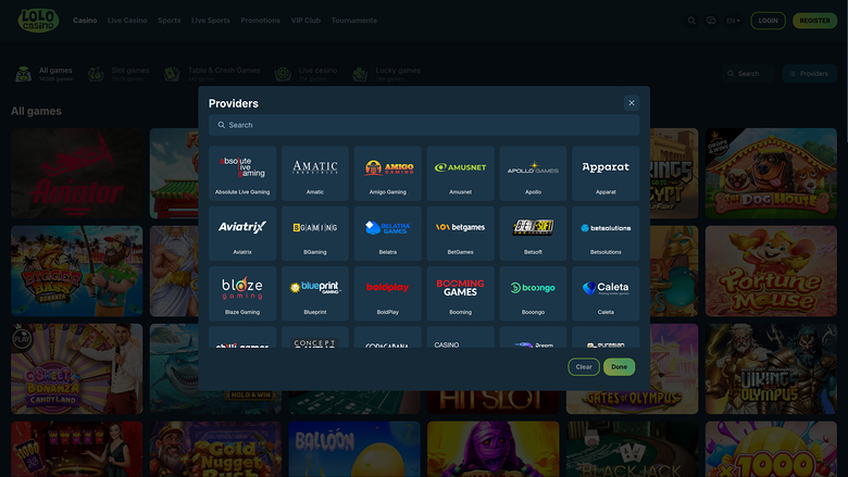 Lolo Casino Game Developers