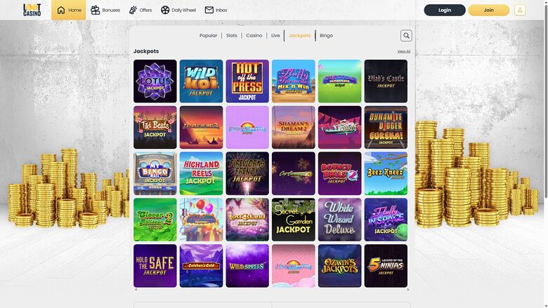 Loot Casino Desktop Jackpot