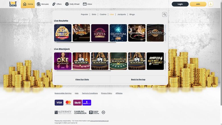 Loot Casino Desktop Live Dealer