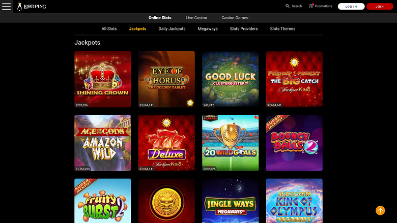 Lord Ping Casino Desktop Jackpot