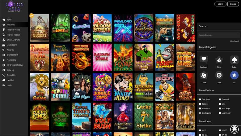 Lotus Asia Casino Desktop Games