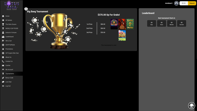 Lotus Asia Casino Desktop Tournaments