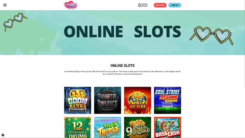 Lovehearts Bingo Casino Desktop Games