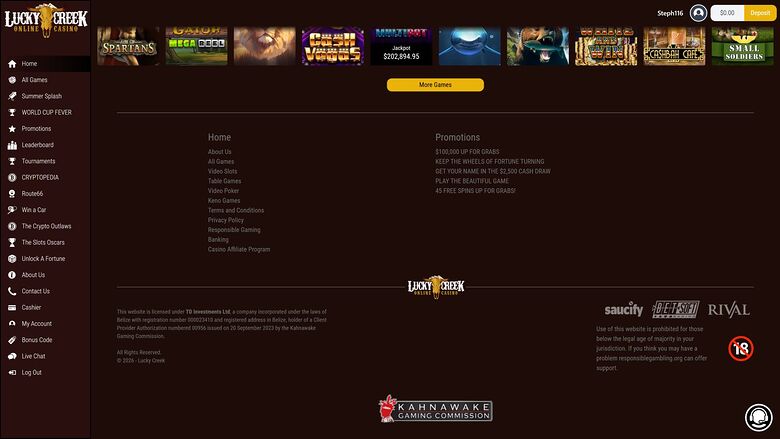 Lucky Creek Casino Desktop Game Developers