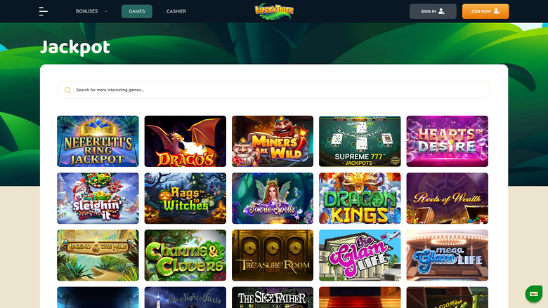 Lucky Tiger Casino Desktop Jackpot